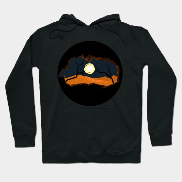 Night cave atmosphere illustration Hoodie by Mako Design 